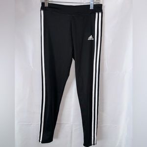 Adidas Black Climalite Training Tights Leggings with White Trim Youth L 14